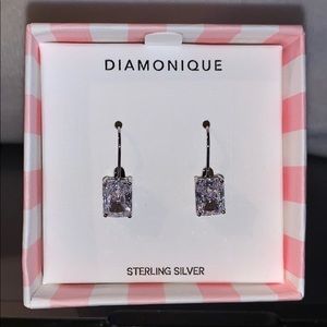 Diamonique Lever Back Earrings
